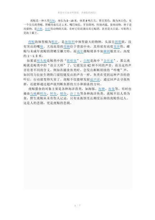 鲸的资料