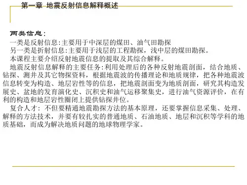 地震反射信息解释(第一讲)