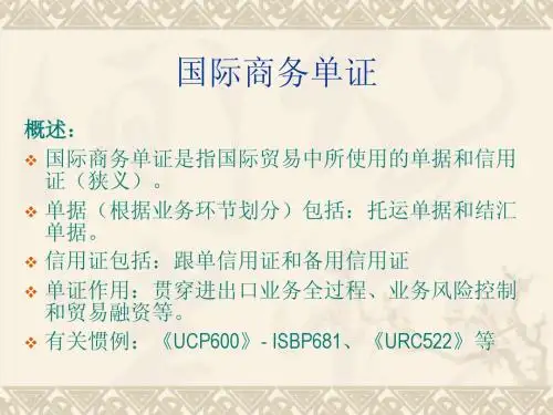 国际商务单证-运输单据