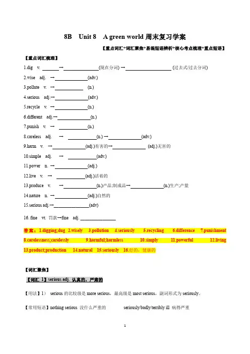 Unit 8  重点-词汇-短语-知识点汇总 牛津译林版英语八年级下周末讲义