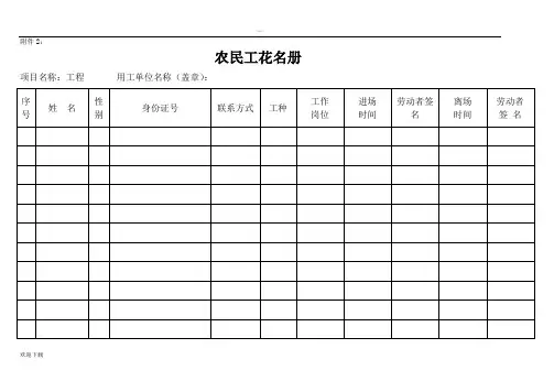农民工花名册及工资发放