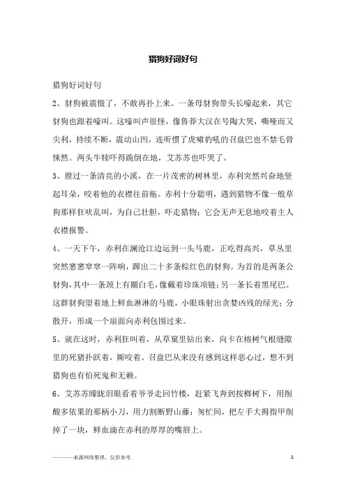 猎狗好词好句