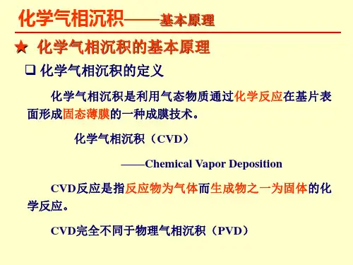 化学气相沉积的基本原理及特点