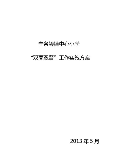 宁条梁镇中心小学“双高双普”工作实施方案