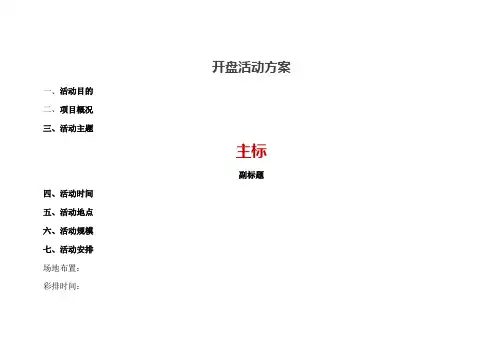 开盘方案模板