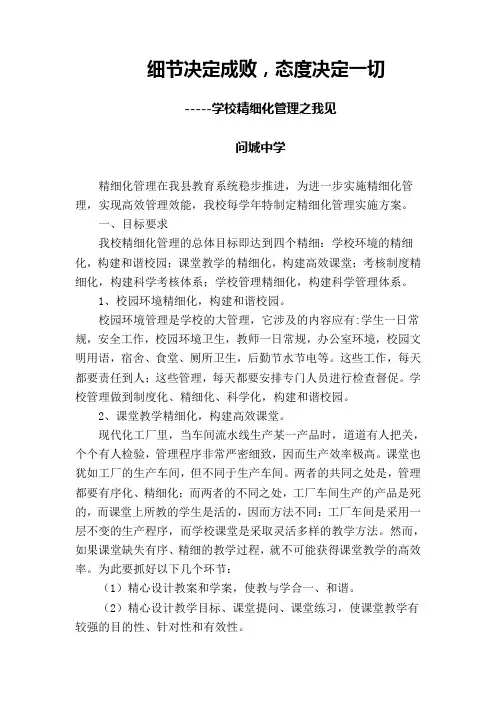 精细化管理实施方案 2