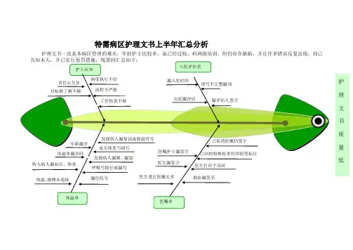 护理文书质量差鱼骨图
