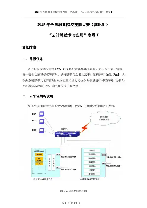 2019年全国职业院校技能大赛(高职组)云计算技术与应