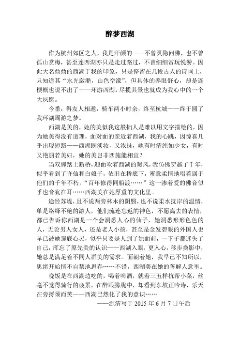 醉梦西湖