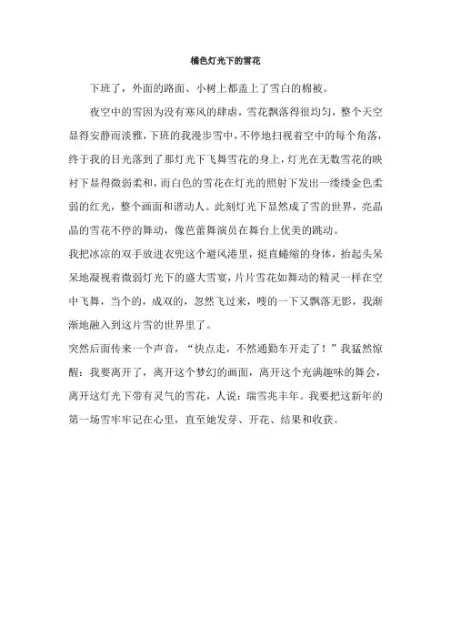橘色灯光下的雪花