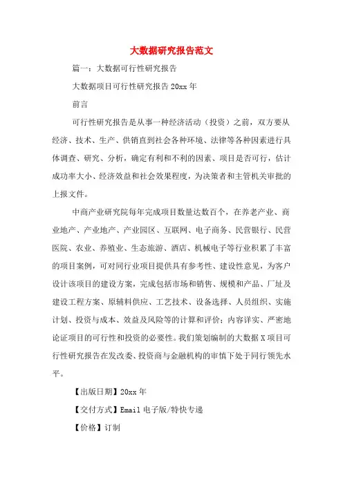 大数据研究报告范文