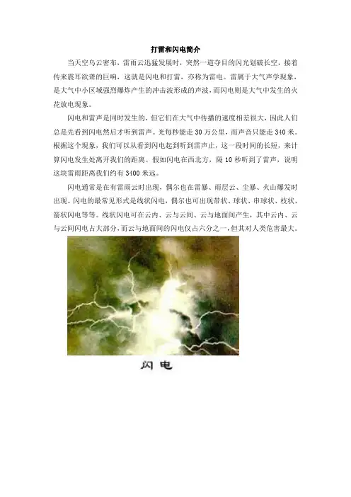 打雷和闪电简介
