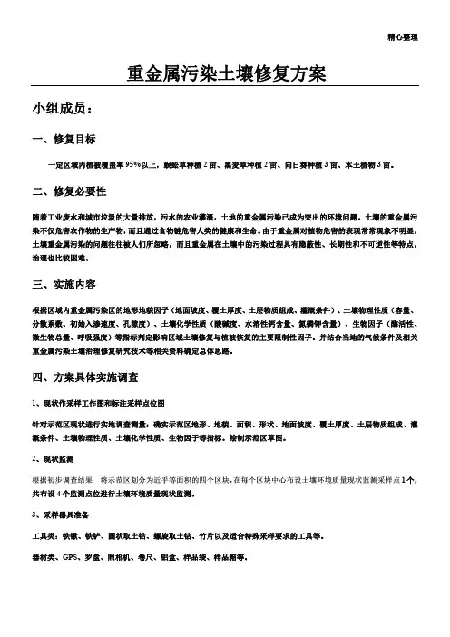 重金属污染土壤修复方案