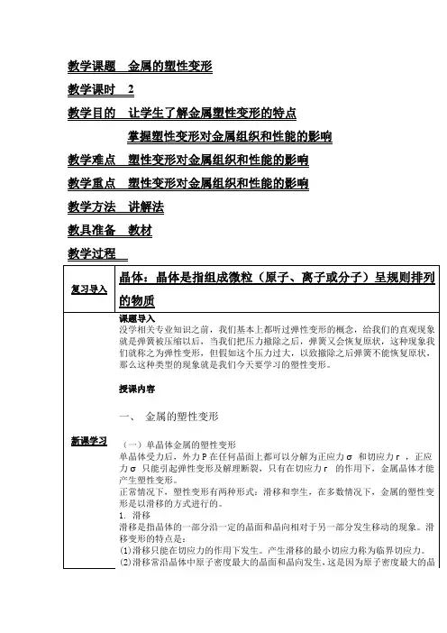 金属的塑性变形 2