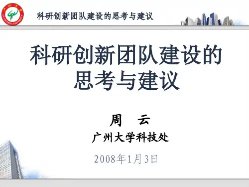 科研创新团队的思考与建议