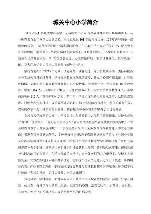 城关中心小学简介