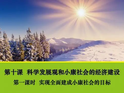 10.1实现全面建成小康社会的目标
