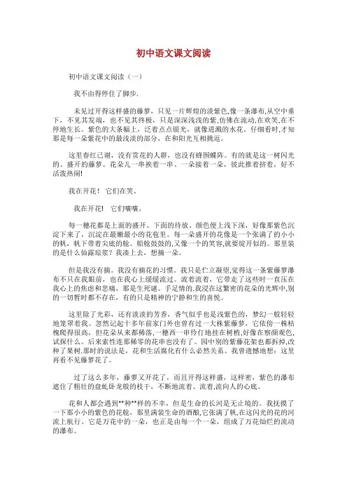 初中语文课文阅读