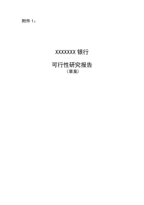 XX银行可行性研究报告