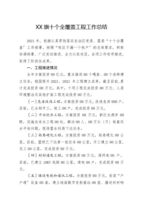 十个全覆盖工程总结