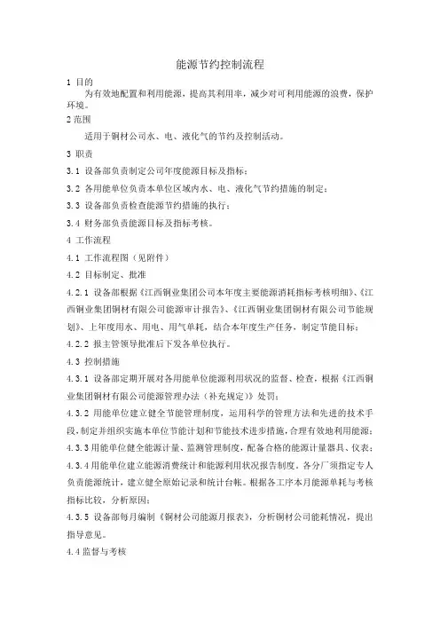 能源节约控制流程