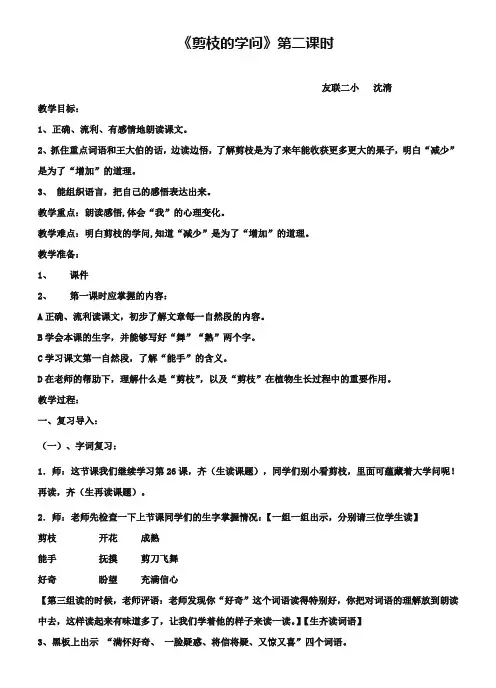 《剪枝的学问》第二课时