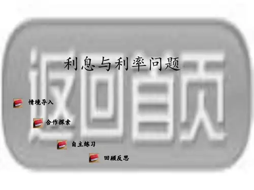 利息、利率的问题PPT课件