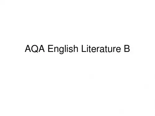 AQA A2 English Literature B