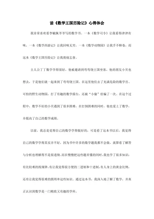 读《数学王国历险记》心得体会