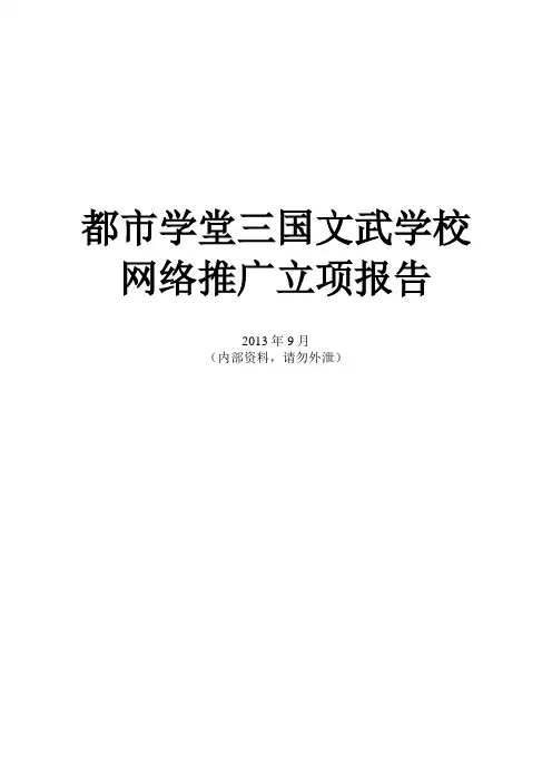 1-1网络推广立项报告