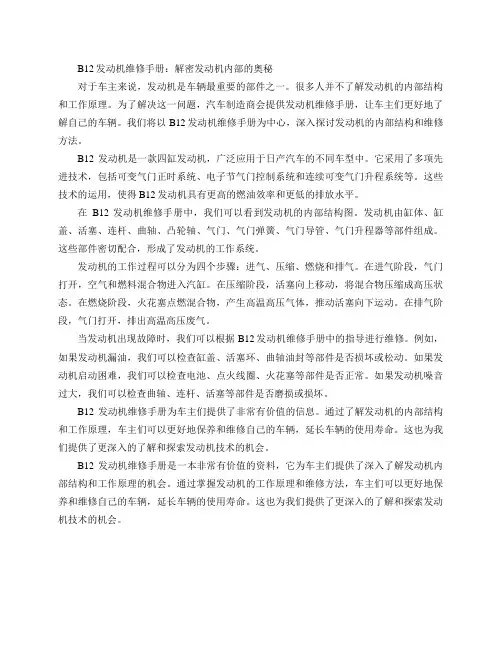 b12发动机维修手册