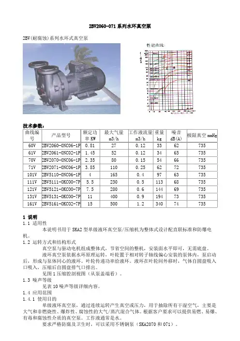 2BV2060-071系列水环真空泵
