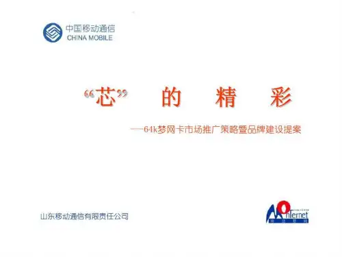 “芯”的精彩---64k梦网卡市场推广策略暨品牌建设提案