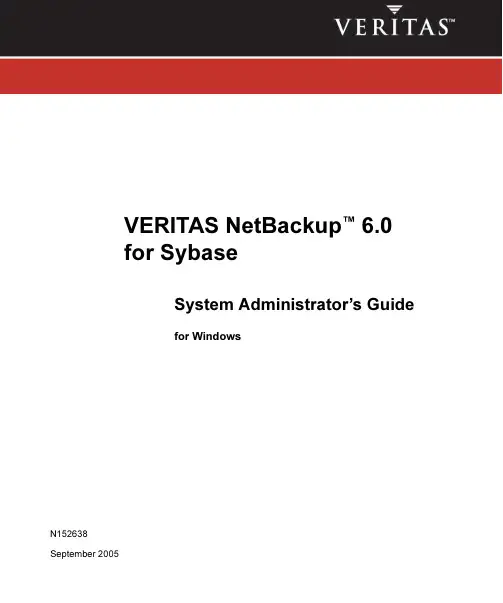 VERITAS NetBackup 6.0 for Sybase