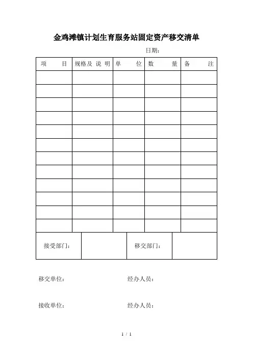 固定资产移交清单 2