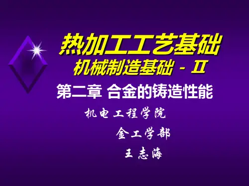 第二章合金的铸造性能金属工艺学A-武汉理工大学-2014年