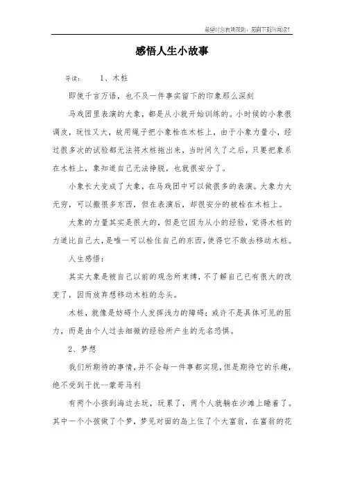 感悟人生小故事