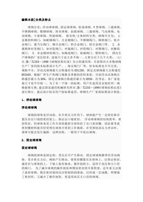 球阀的分类