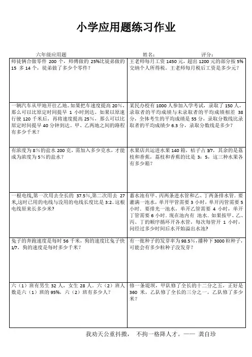 小学六年级数学自我提高VIII (85)