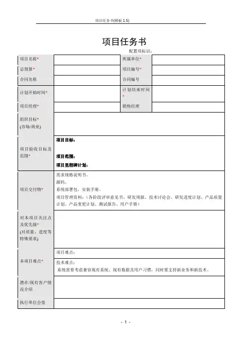 项目任务书_模板