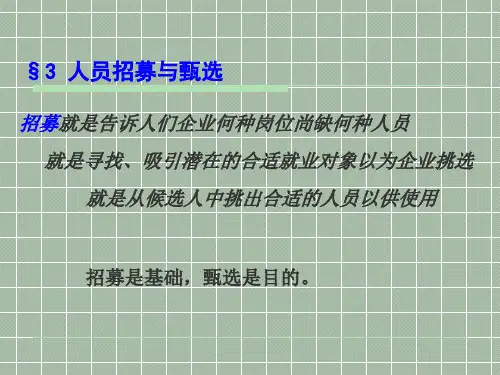 企业人员招募与甄选