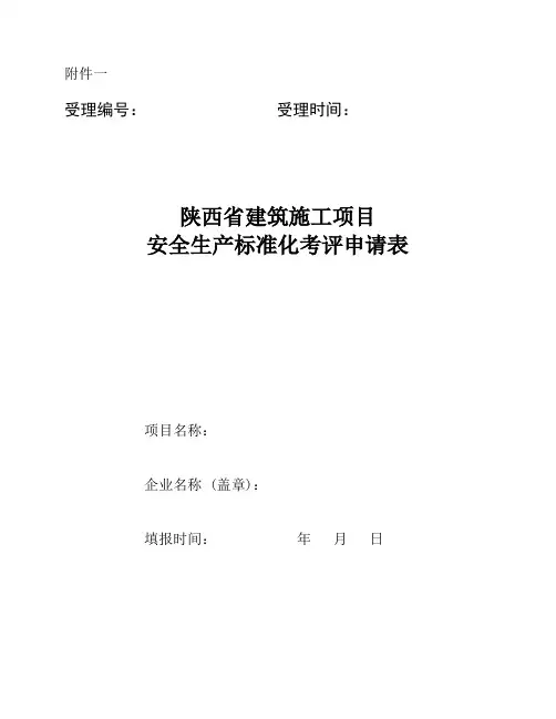 安全标准化考评表格(陕西)