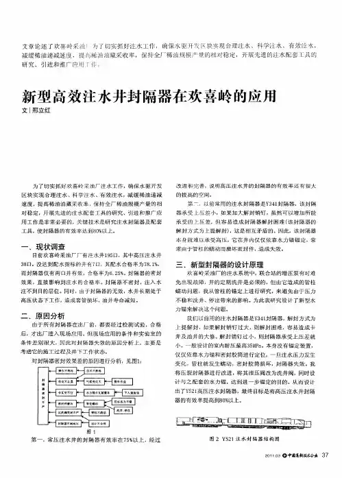 新型高效注水井封隔器在欢喜岭的应用