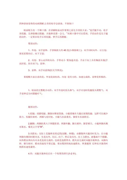 四种游泳姿势的动画图解