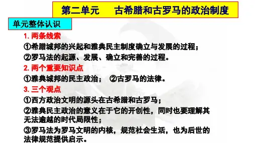 第二单元 古希腊和古罗马的政治制度和法律