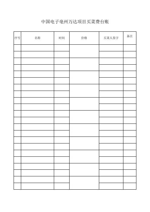 设备台帐表格