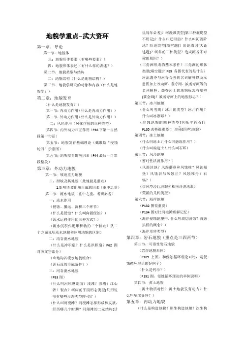 地貌学重点