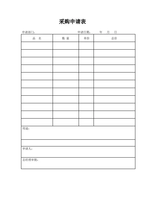 采购申请表