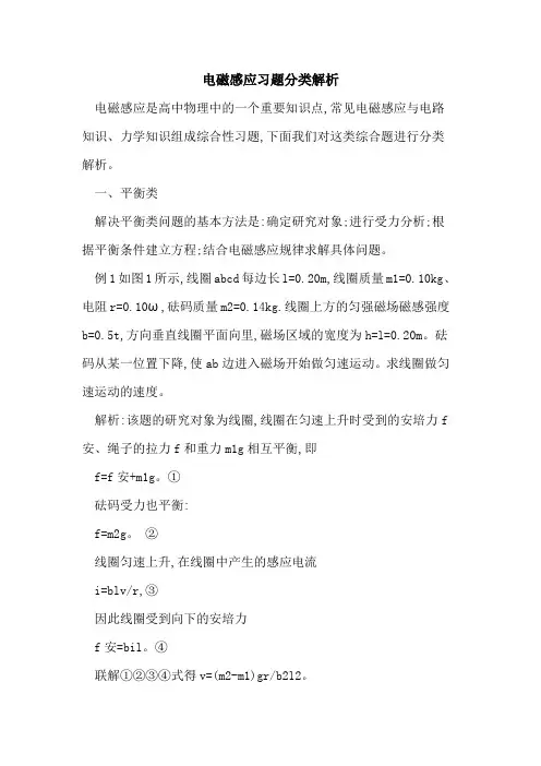 电磁感应习题分类解析 2