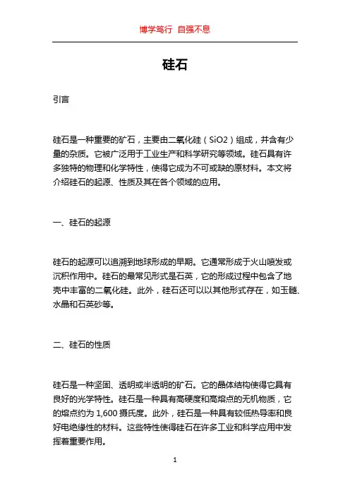 硅石_精品文档